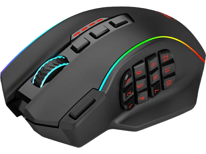 REDRAGON Perdition Pro vezeték nélküli gaming optikai egér, RGB, fekete (M901P-KS)