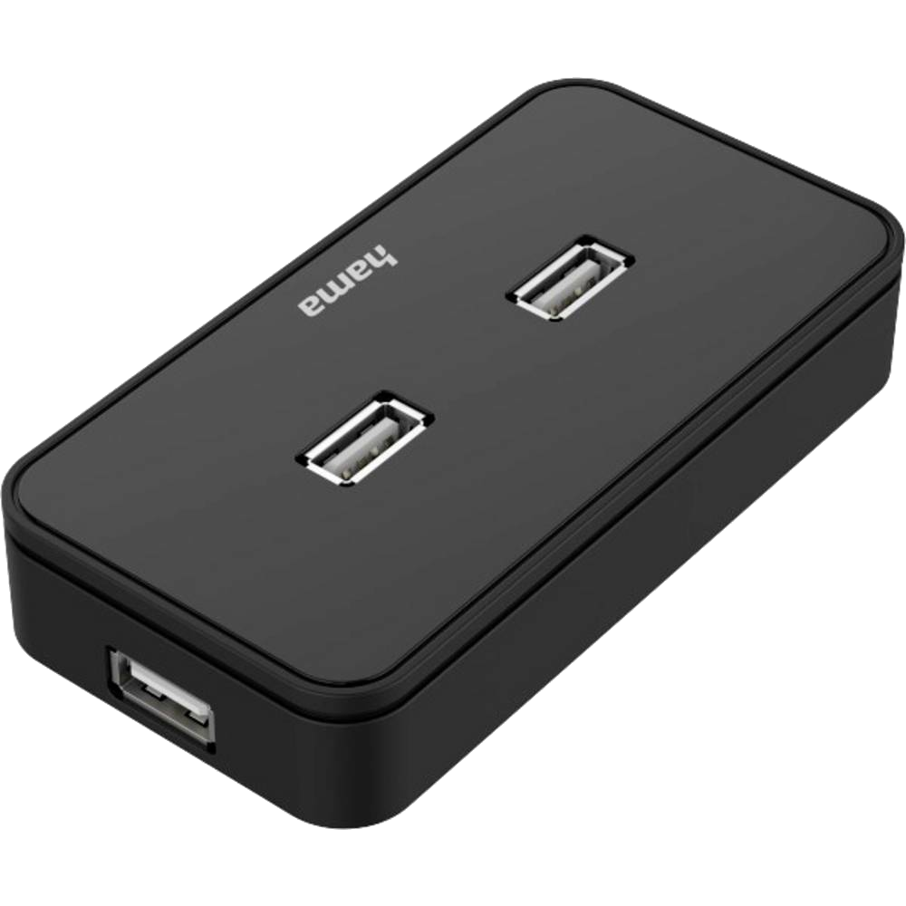 Fekete USB hub, három USB porttal.