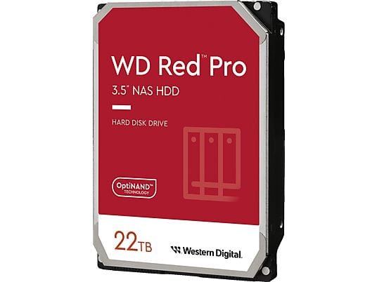 WESTERN DIGITAL WD Red Pro NAS - Festplatte (HDD, 22 TB, Silber/Schwarz)