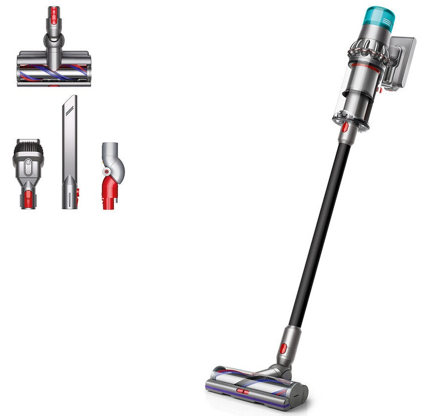 DYSON 443091-01 V15 Detect+ Staubsauger (0,76 l, Akkulaufzeit: 5/60min. (Eco,Boost-Modus), Sprayed Nickel / Black)