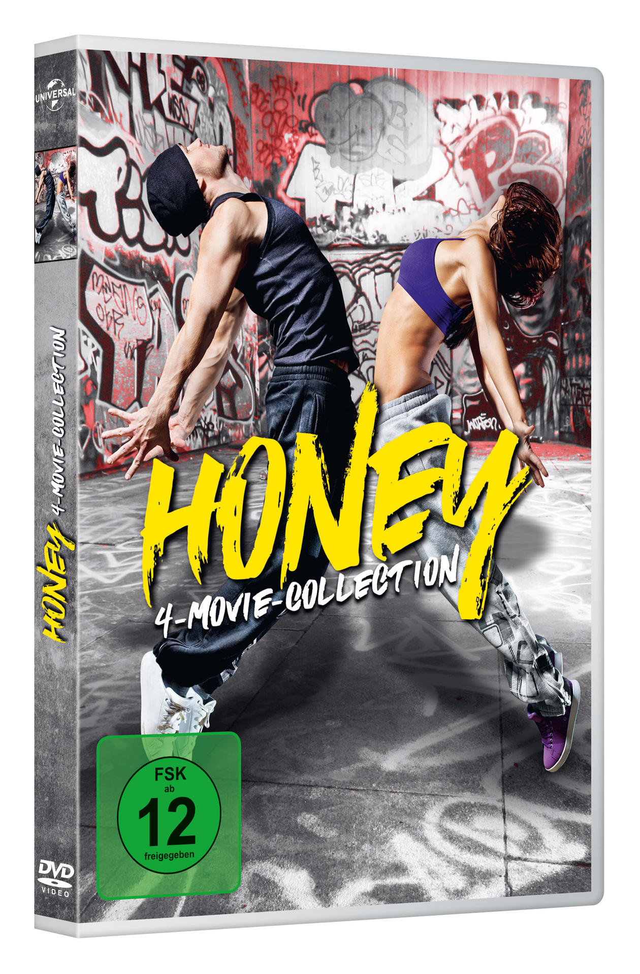 Eine DVD-Hülle für die Filmsammlung 'Honey' mit zwei Tänzern auf dem Cover.