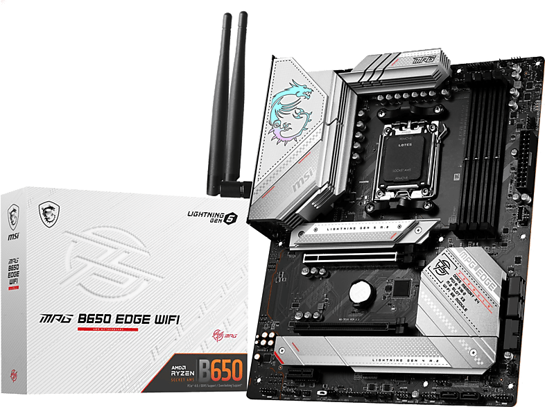 MSI Mainboard MPG B650 Edge WIFI, AM5, ATX, PCIe 4.0, 1xM2 Gen5, DDR5, USBC 3.2, WiFi 6E