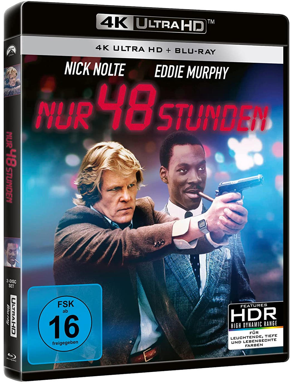 DVD-Cover für '48 Hrs.' mit Nick Nolte und Eddie Murphy. Der Titel ist prominent angezeigt.