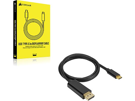 CORSAIR CU-9000005-WW - USB Type-C-zu-DisplayPort-Kabel (Schwarz)