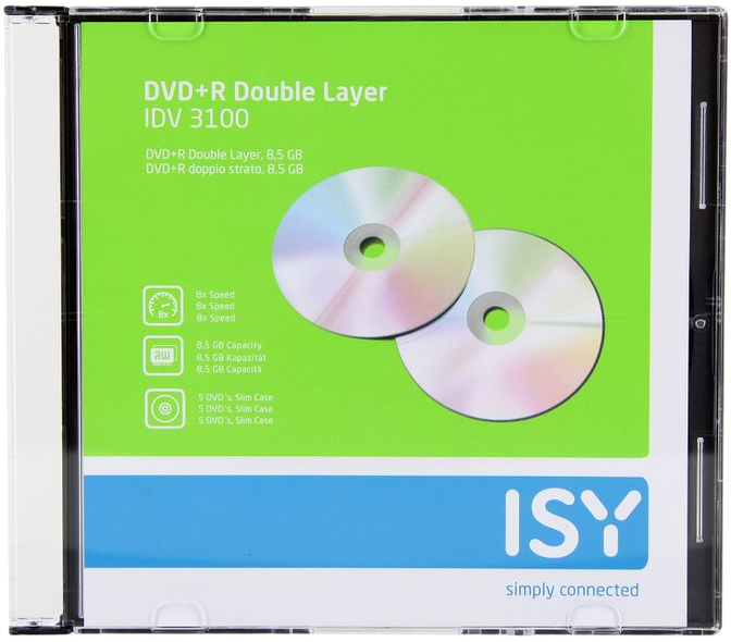 ISY Pack 5 DVD+R 8.5 GB 8x Double Layer (IDV-3100)
