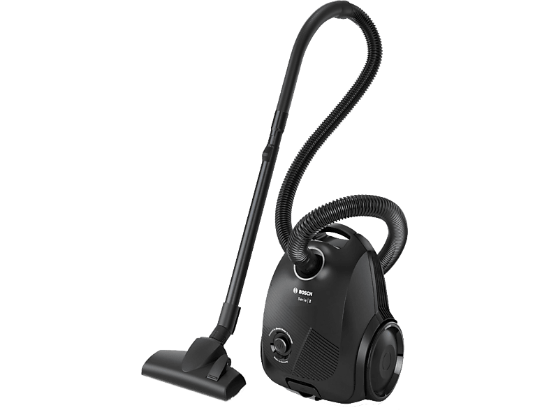 Bosch BGBS2X111 Serie 2 Bodenstaubsauger mit Beutel (80 dB(A), maximale Leistung: 600 Watt, Schwarz)
