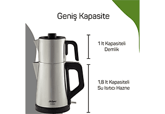 ARZUM AR3129 Deminde Çay Makinesi Inox_1