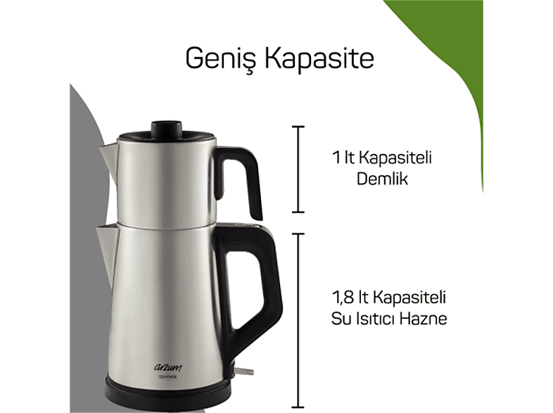 ARZUM AR3129 Deminde Çay Makinesi Inox_1