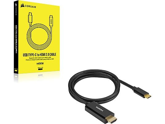 CORSAIR CU-9000004-WW - USB Type-C-zu-HDMI-Kabel (Schwarz)
