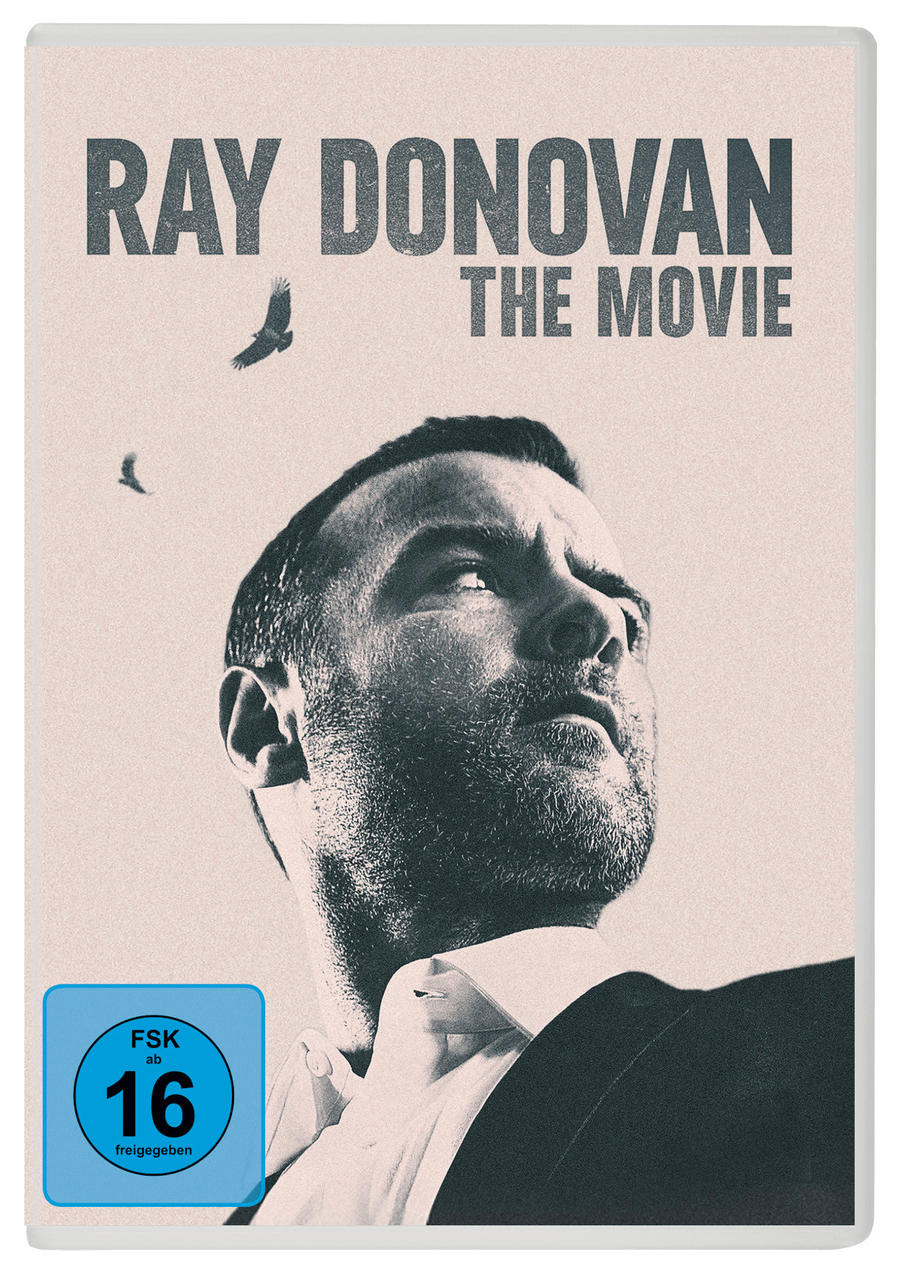 DVD-Cover für Ray Donovan: The Movie, mit einem Mann, der nach oben schaut.