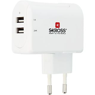 SKROSS EUROPE-EUROPE + 2 USB WIT