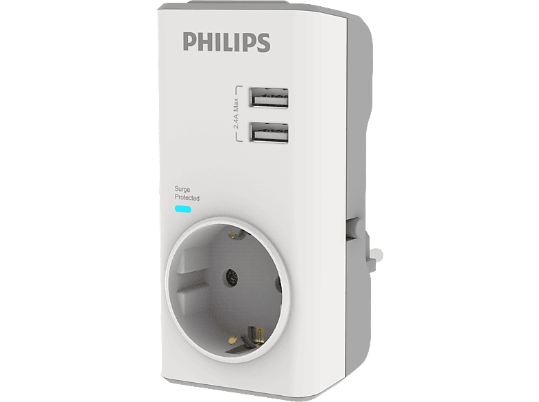 PHILIPS CHP4010W Tekli Akım Korumalı Priz Beyaz