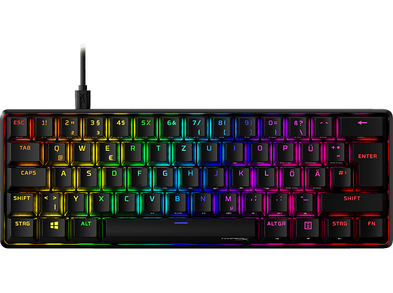 HYPERX Alloy Origins 60, Gaming Tastatur, Mechanisch, Kabelgebunden, Schwarz