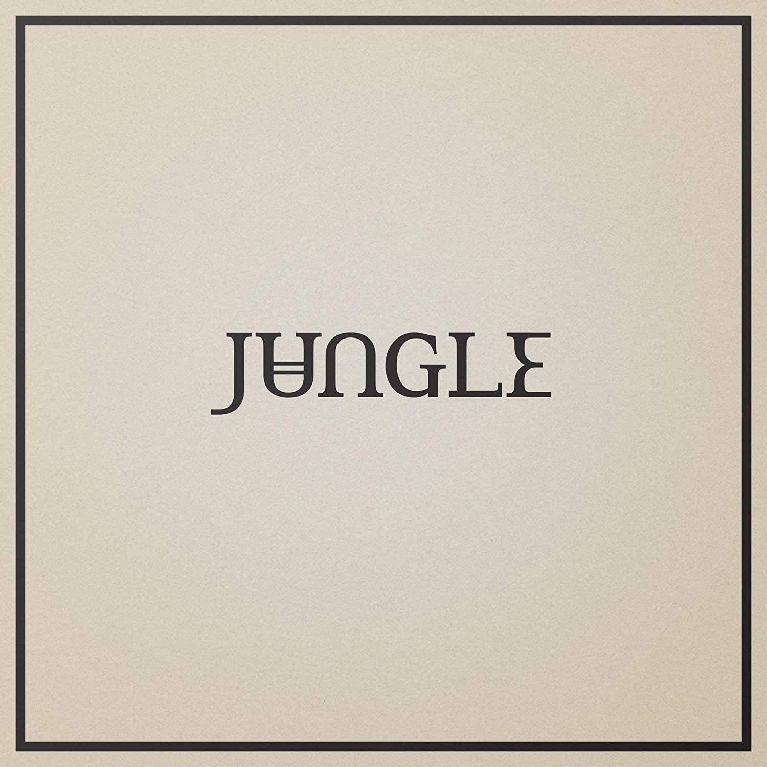 Albumcover mit dem Wort 'JUNGLE' in stilisiertem Schriftzug vor beigem Hintergrund.