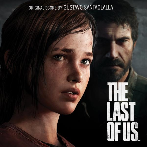A The Last of Us album borítója, egy lánnyal és egy férfival, sötét háttérrel és címmel.