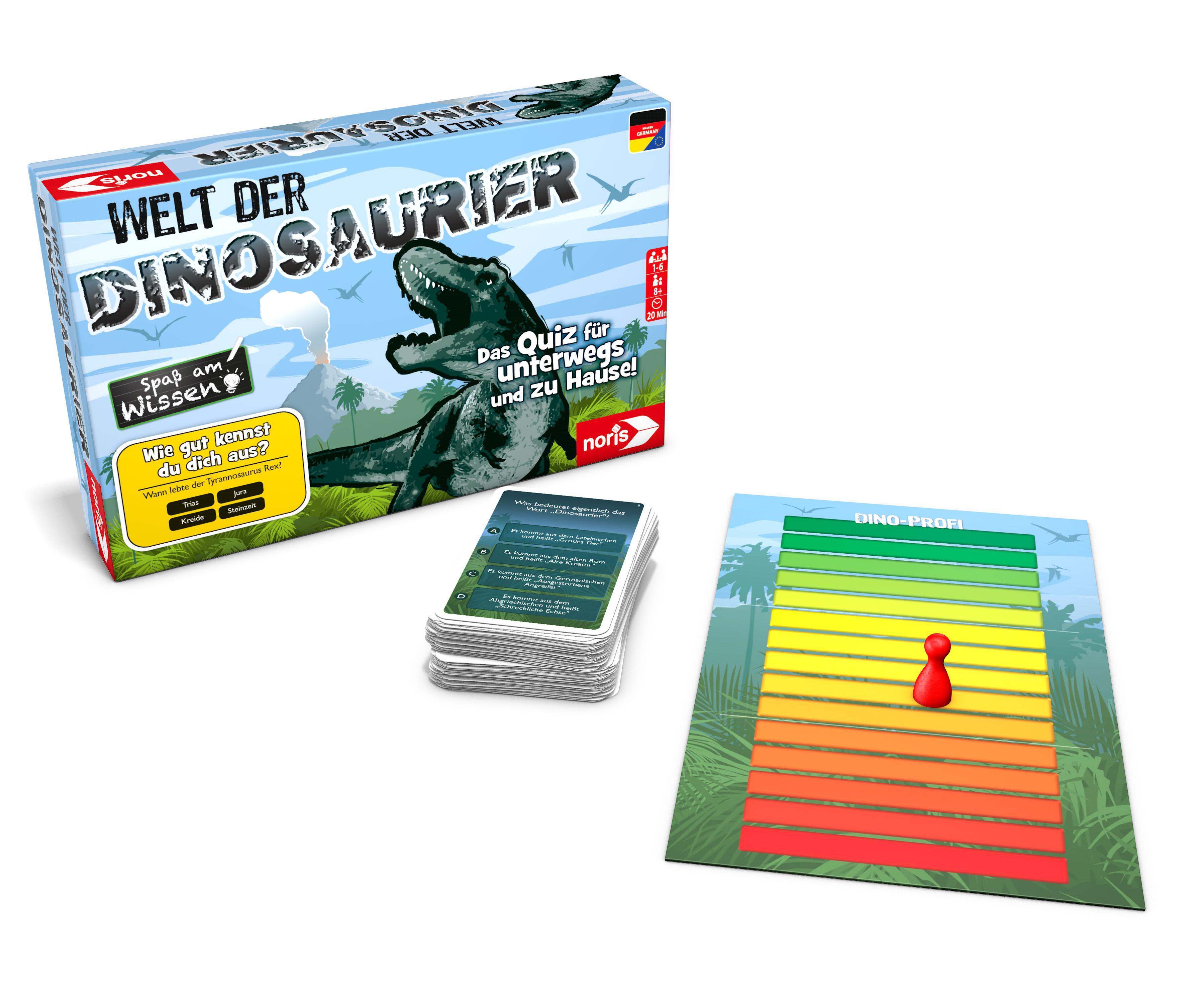 NORIS Welt der Dinosaurier Quizspiel, Mehrfarbig