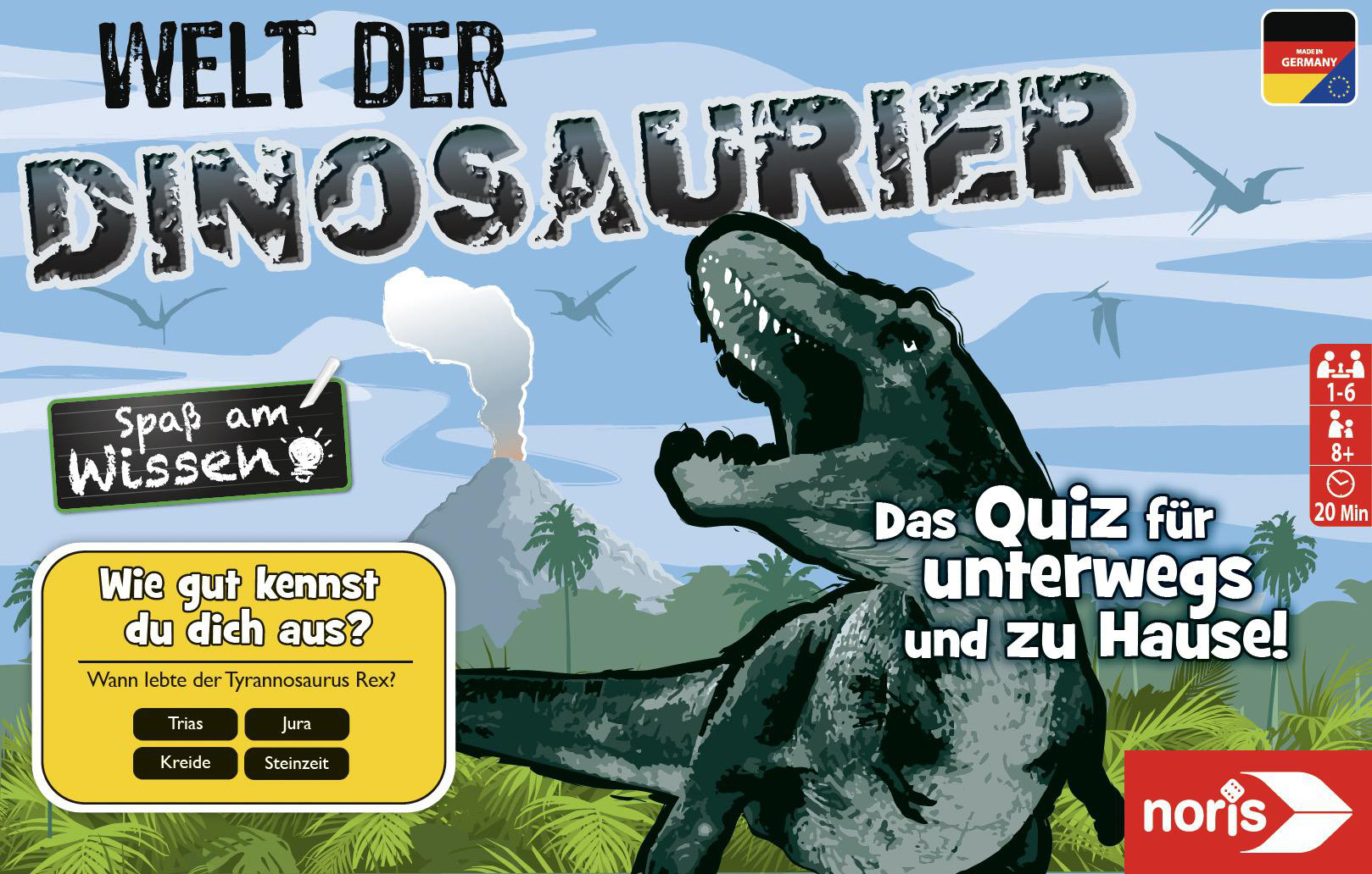 NORIS Welt der Dinosaurier Quizspiel, Mehrfarbig