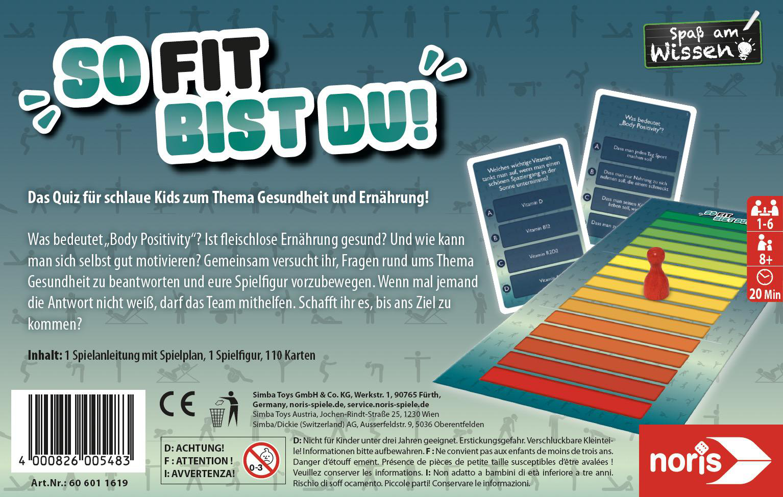NORIS So fit bist du Quizspiel, Mehrfarbig