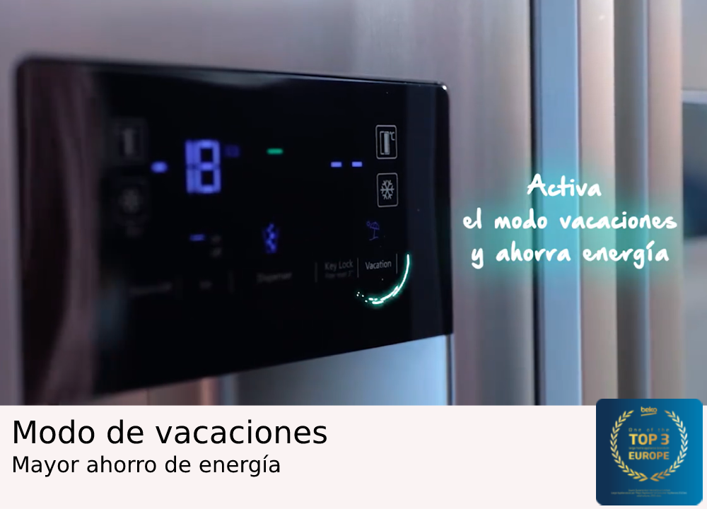 Frigorífico una puerta - Beko RSNE445I31WN, 375 l, No Frost, 185 cm, Blanco