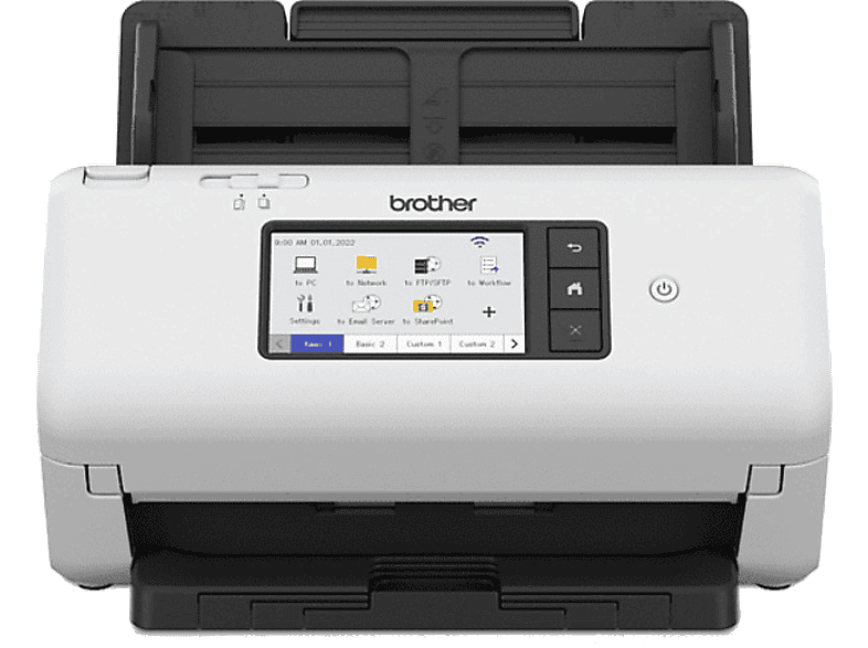 Brother ADS4700W, 600 x ppp, 40 ppm, Wi-Fi, Hasta 80 páginas, Táctil, Negro y blanco
