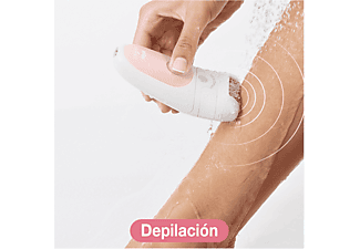 Depiladora - Braun Silk-Épil Beauty Set 5 5-875, Tecnología MicroGrip, Inalámbrica, Wet&Dry, Blanco y Rosa