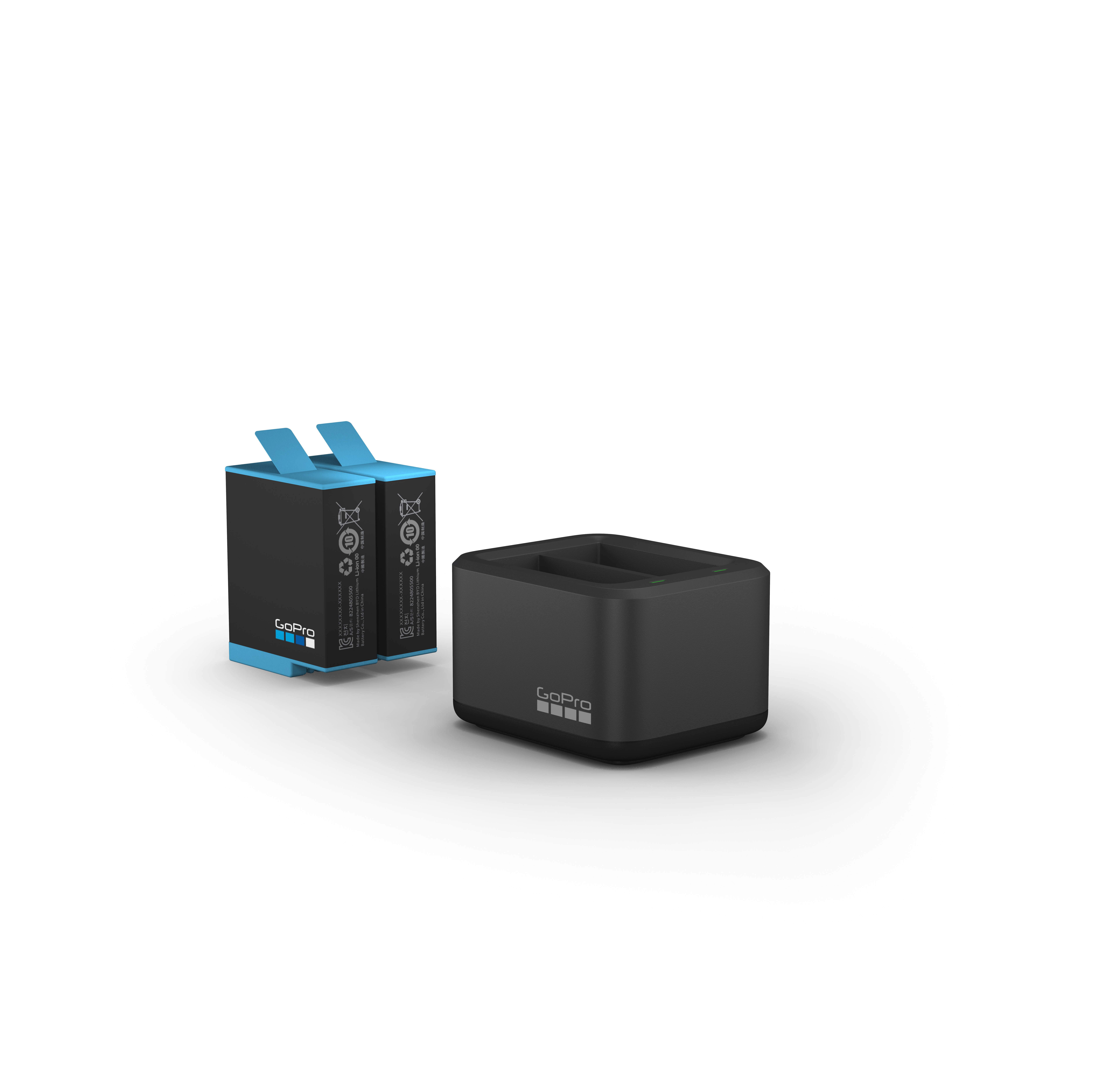 GOPRO Dual Battery Charger und Ladegerät Akku, Hero9/10, Batterie Black für Enduro und