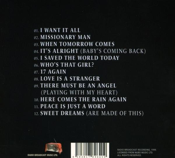 in - Broadcast Radio Eurythmics R Sweet - London-Classic (CD) Dreams