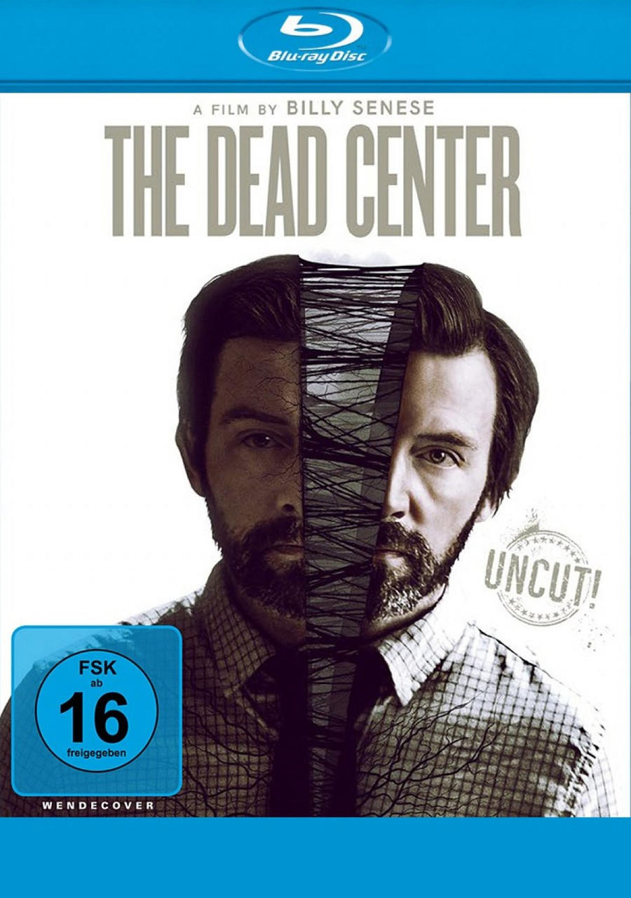 The Dead Center Blu-ray-Cover. Das Gesicht eines Mannes ist durch eine schwarze Linie geteilt.