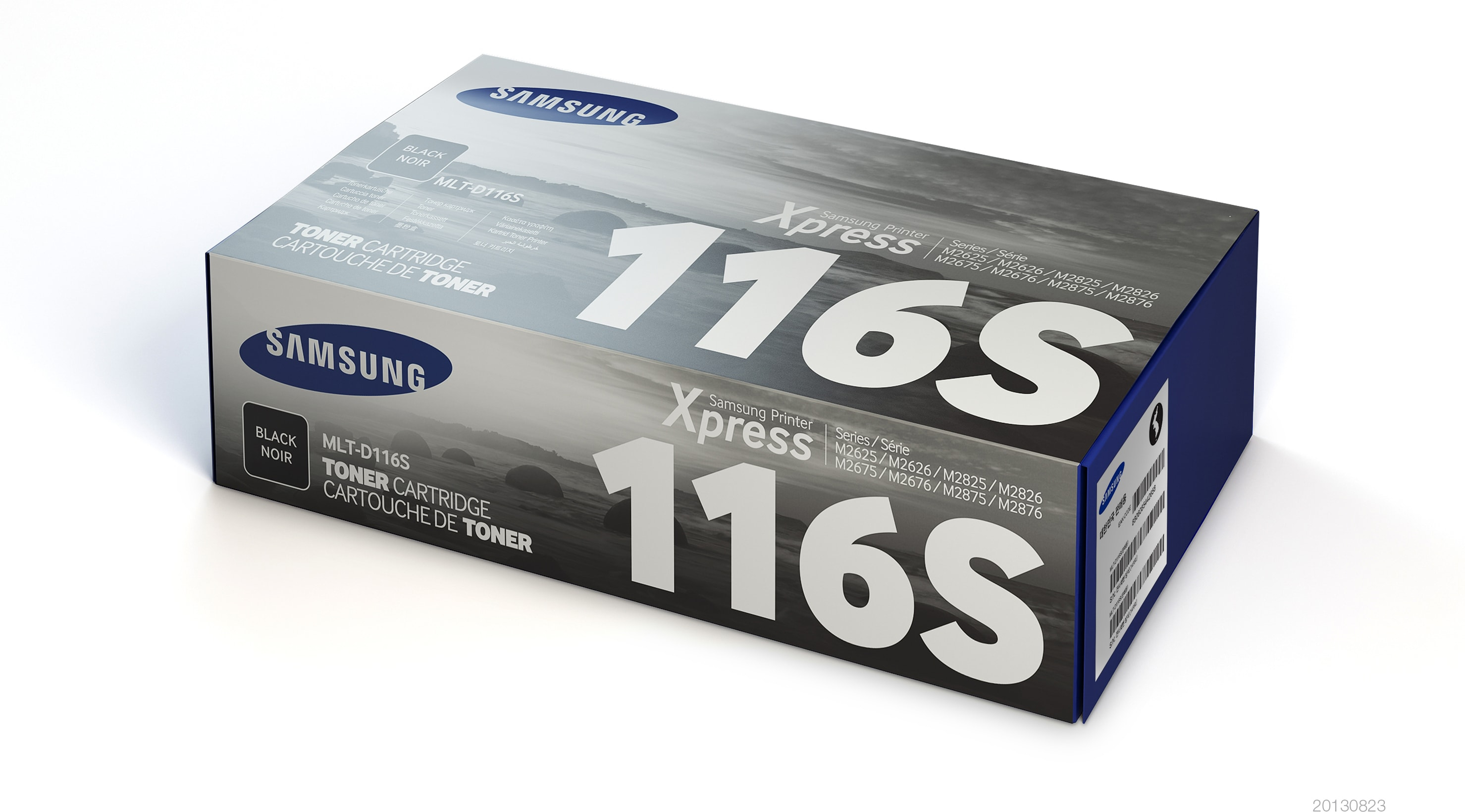 Samsung 116S Tonerkartuschenbox mit Text und Logo, auf weißem Hintergrund mit Schatten.