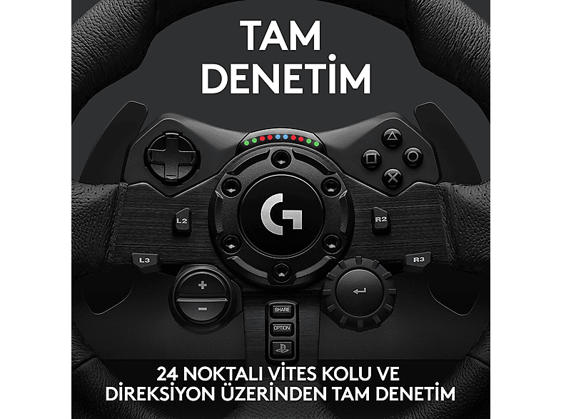 LOGITECH G G923 PS5, PS4 ve PC ile Uyumlu Yarış Direksiyonu ve Pedalları - Siyah_4