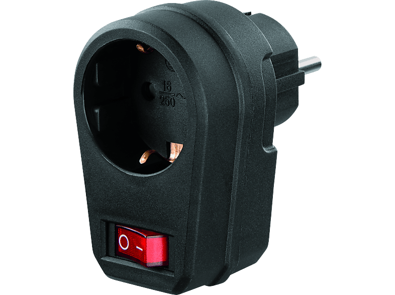 Hama 223214 Stopcontactadapter Schakelaar Zwart afbeelding
