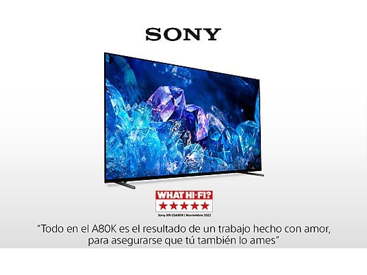 TV OLED 55" - Sony BRAVIA XR 55A80K, 4K HDR 120, HDMI 2.1 Perfecto para PS5, Google TV (Smart TV), Dolby Atmos-Vision, IA, Chromecast, Bravia core