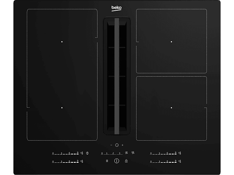 BEKO HIXI6470 UF, Induktionskochfeld mit integriertem Dunstabzug (620 mm  breit, 520 mm tief) | MediaMarkt