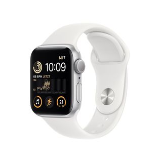 Apple Watch SE (2022), GPS, 40mm Smartwatch, Aluminiumgehäuse, Fluorelastomer, 130 - 200 mm, Silber