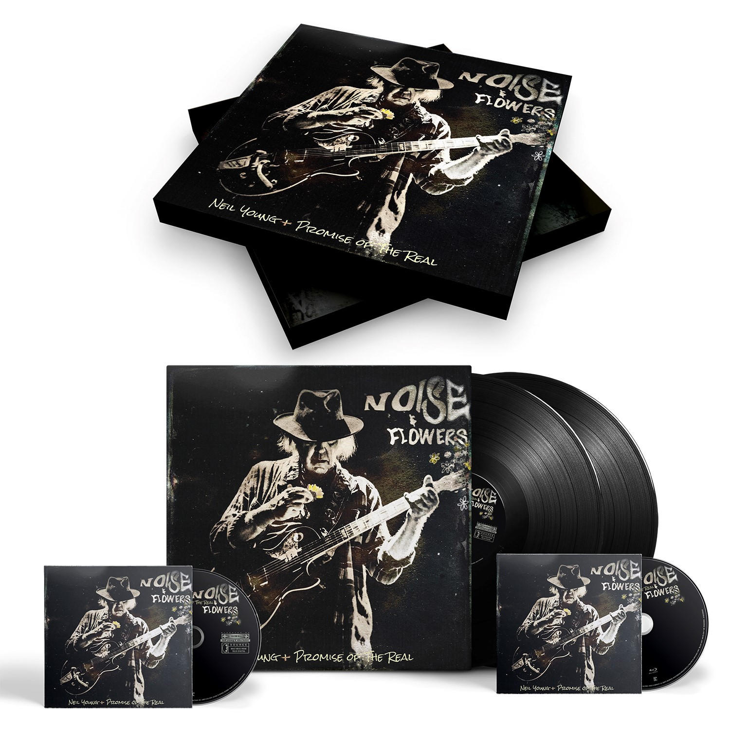 Egy dobozos Neil Young albumkészlet.