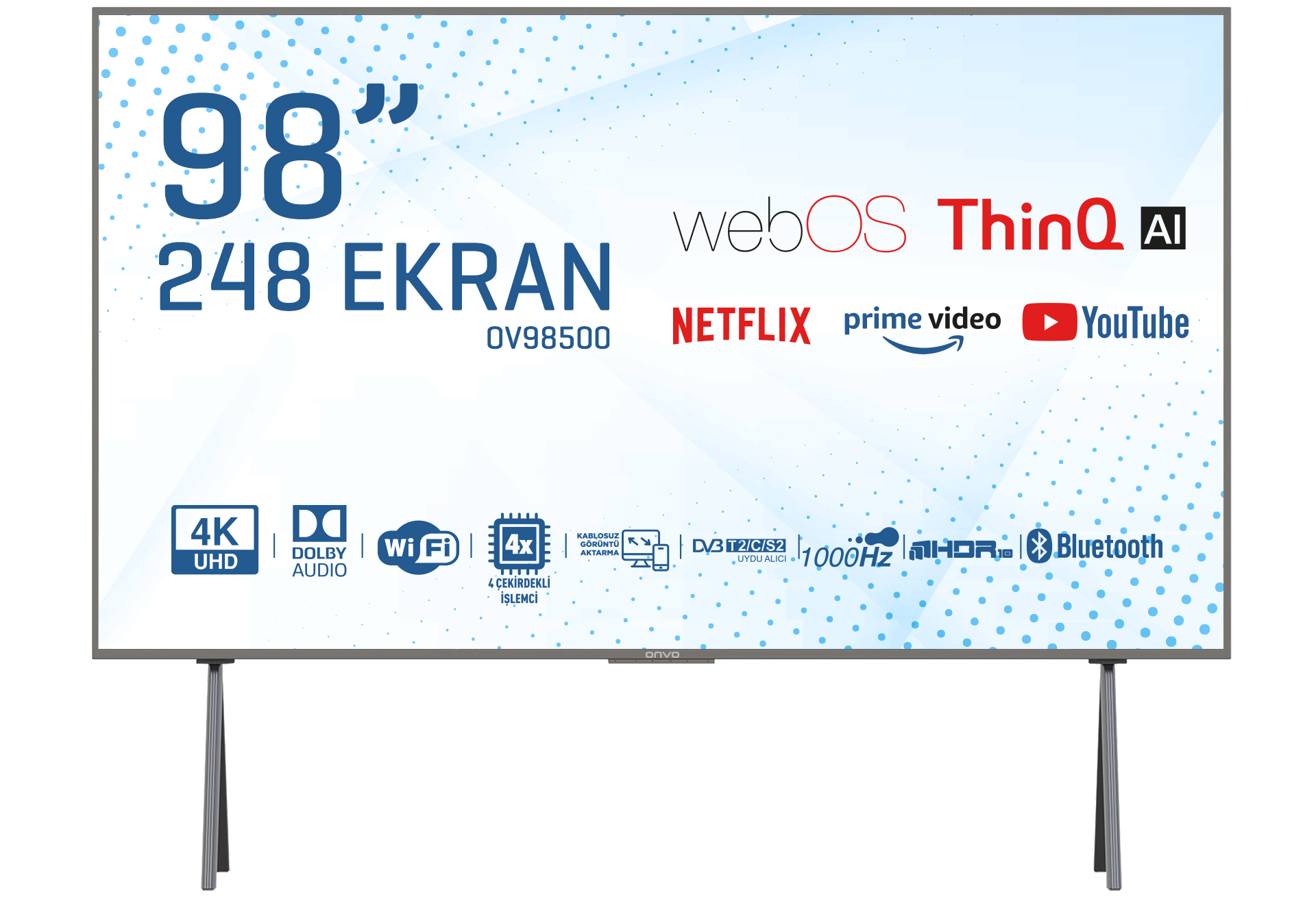 OV98500 4K Ultra HD 98 inç 248 Ekran Uydu Alıcılı webOS Smart LED TV