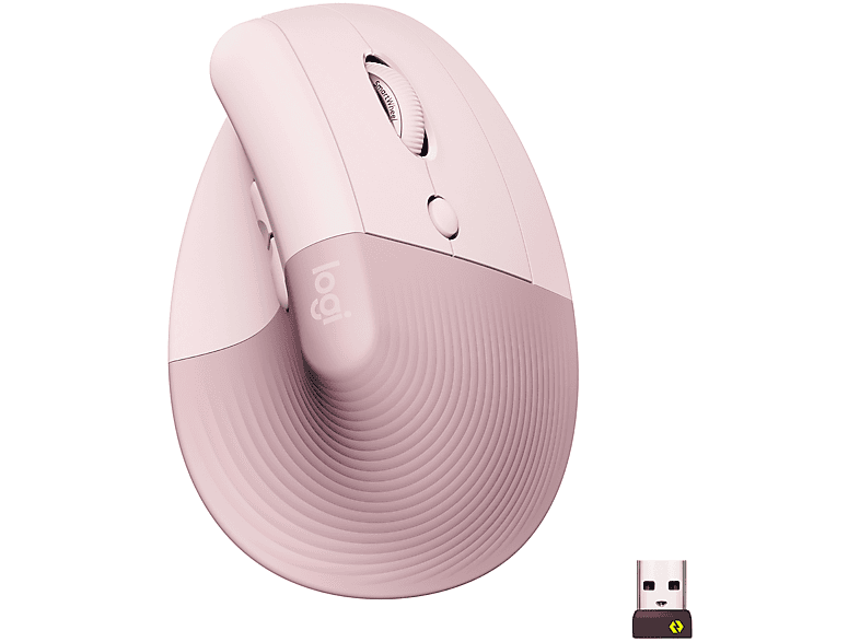 MOUSE WIRELESS LOGITECH LIFT VERTICAL, Collegamento Bluetooth, Ingresso: Otticamente a diodi laser, Scrolling 4 direzioni, Risoluzione max 4000 dpi, forma ergonomica, ROSA
