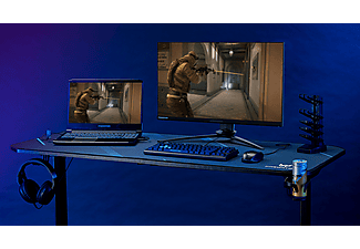 ACER Predator Essential Gaming Tisch, Z-Form, RGB LED, 150kg Belastbarkeit, Schwarz/Blau
