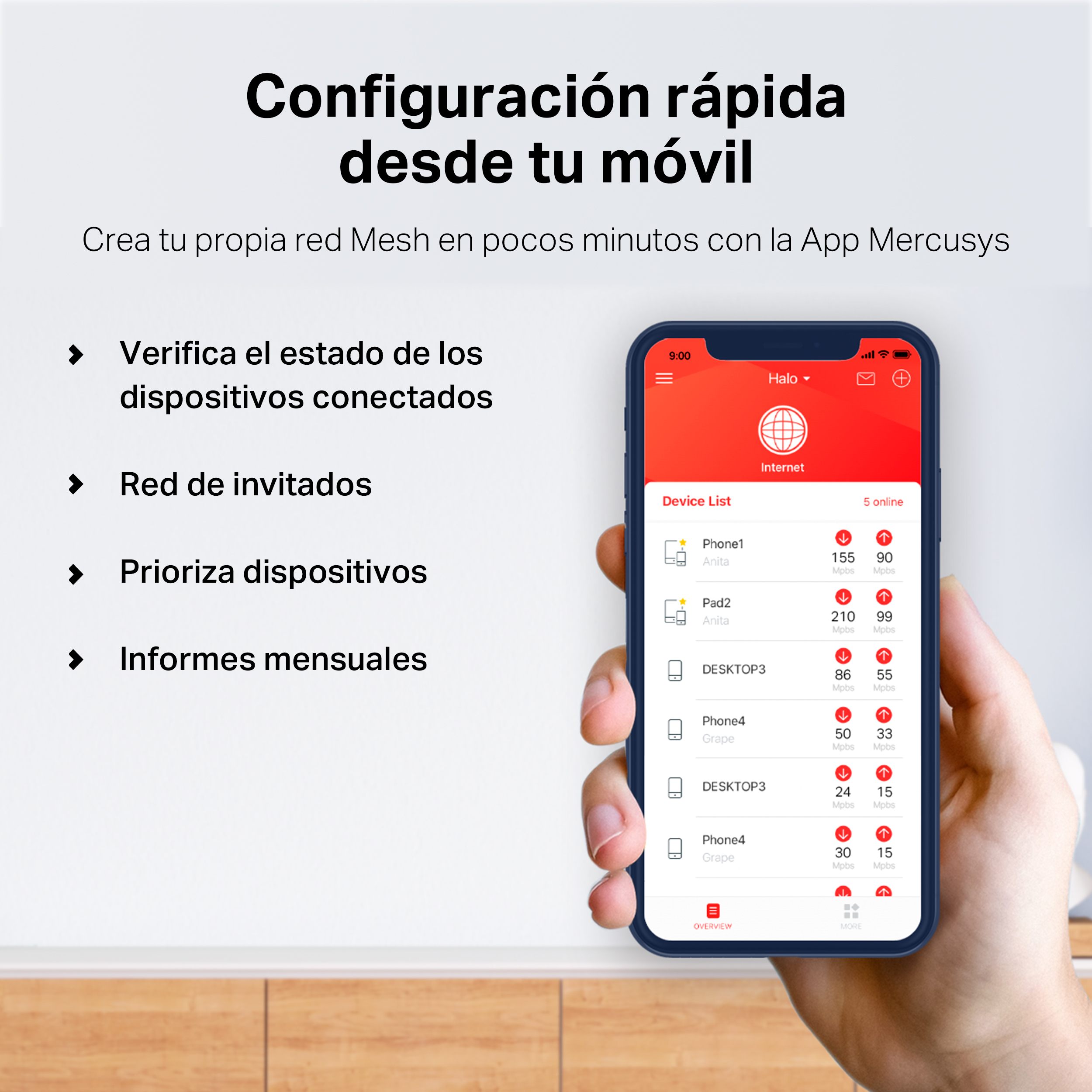 Una persona sosteniendo un smartphone que muestra un menú de configuración.