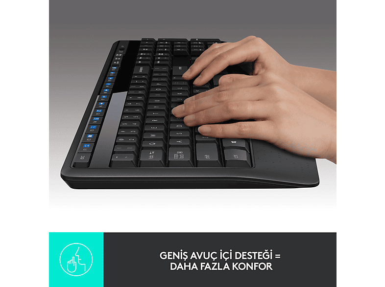 LOGITECH MK345 Kablosuz Türkçe Q Klavye Mouse Seti - Siyah_3