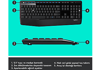 LOGITECH MK345 Kablosuz Türkçe Q Klavye Mouse Seti - Siyah_6