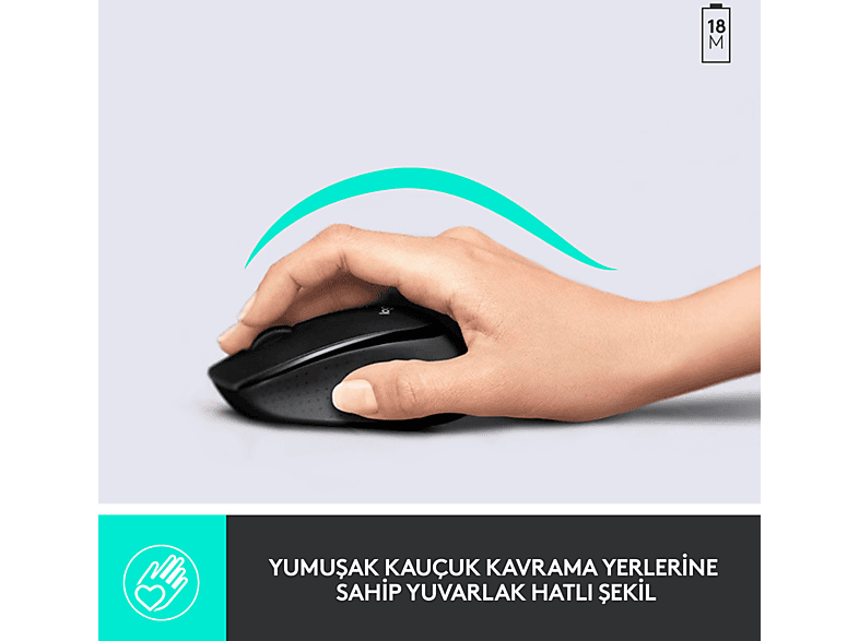 LOGITECH MK345 Kablosuz Türkçe Q Klavye Mouse Seti - Siyah_7