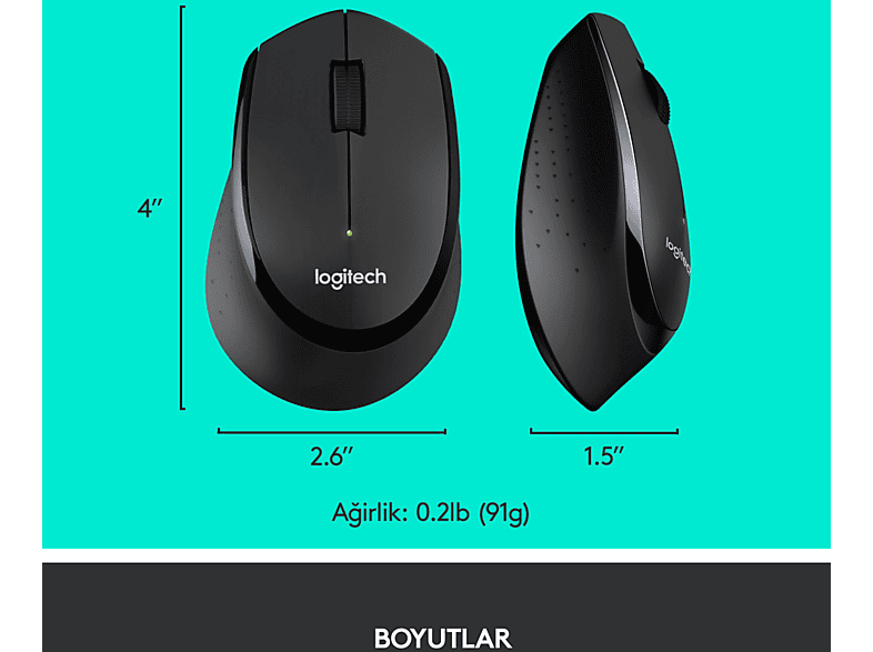 LOGITECH MK345 Kablosuz Türkçe Q Klavye Mouse Seti - Siyah_9