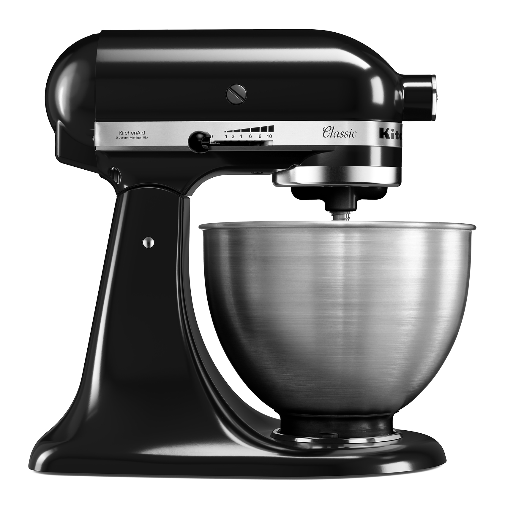 Robot amasador - KitchenAid 5K45SSEOB, Amasador, Batidor, 4.28 L, 275 W, Negro