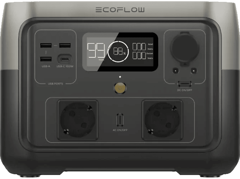 ECOFLOW RIVER 2 Max (CH-Konform) - Tragbare Powerstation (Schwarz)