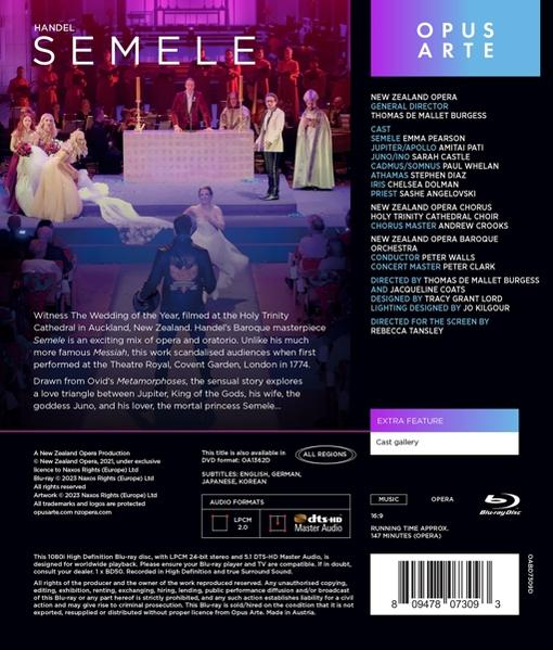 Pearson/Pati/Walls/New Zealand Opera - SEMELE  - (Blu-ray)