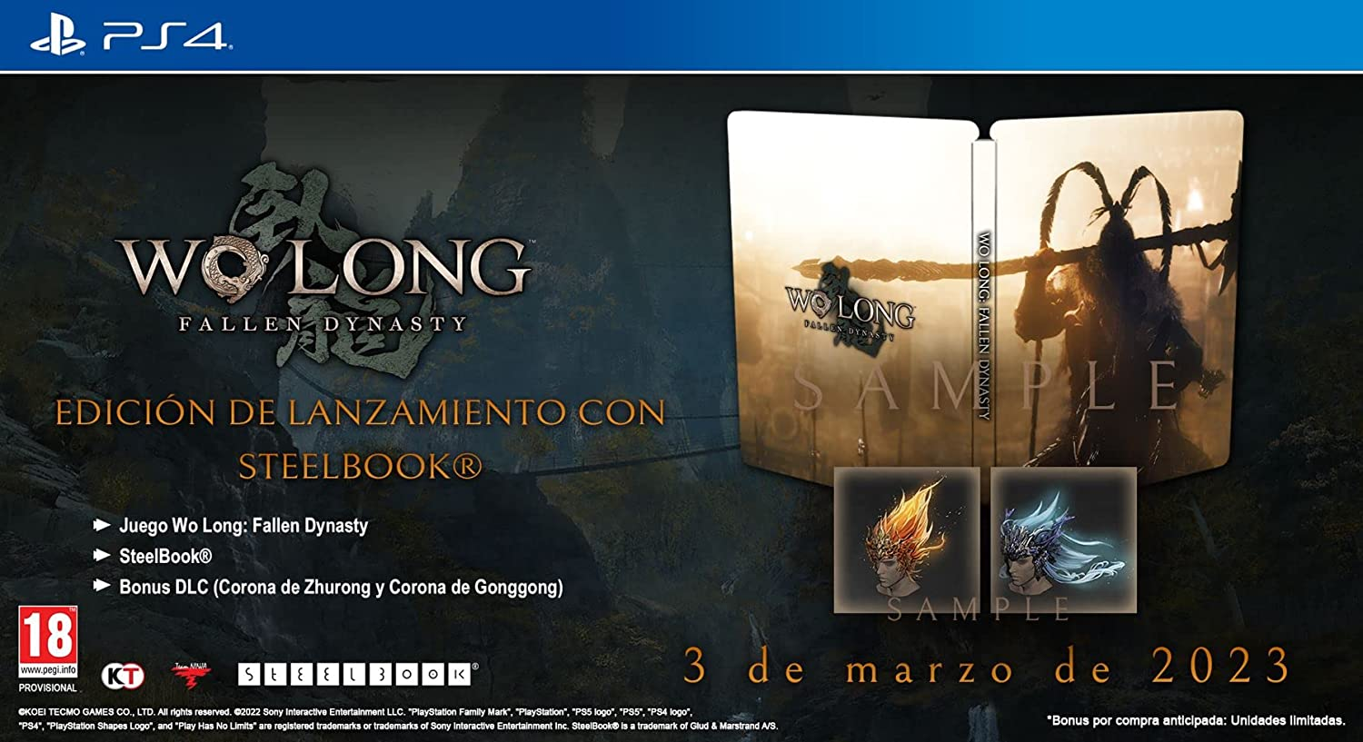 Una caja de juego con el título Wo Long Fallen Dynasty.
