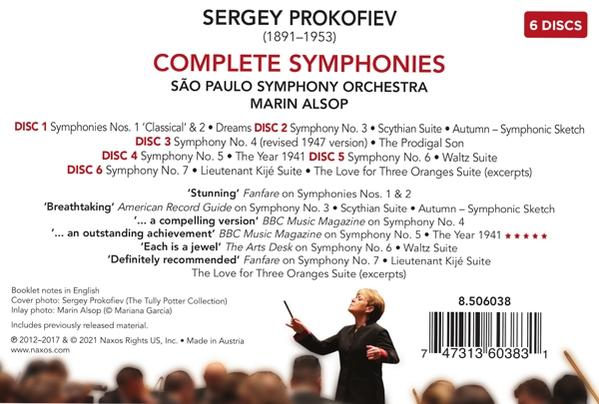 CD-Cover: Complete Symphonies von Sergey Prokofiev. Mit Orchester und Dirigent.