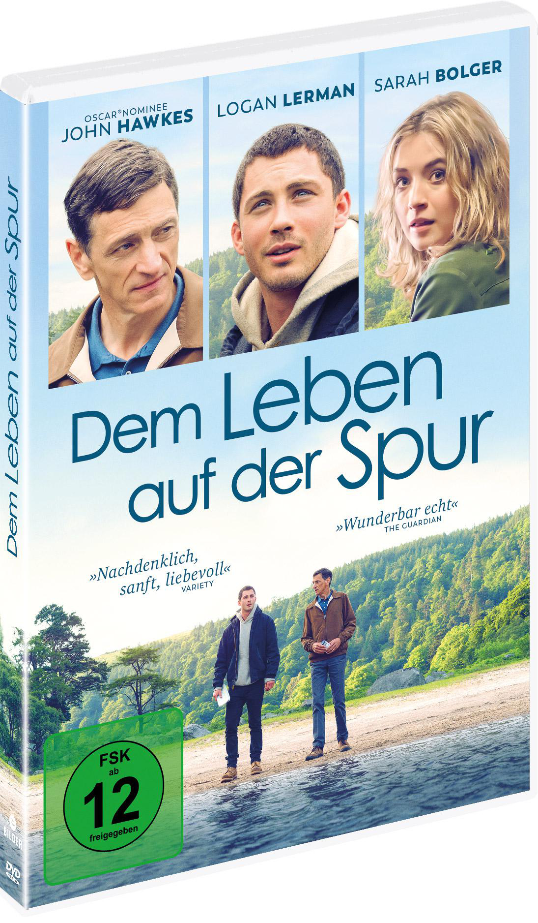 DVD-Cover für einen Film mit Gesichtern von drei Schauspielern oben. Der Titel ist auf Deutsch, mit zwei Männern unten.