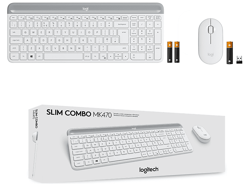 LOGITECH MK470 Kablosuz İnce Türkçe Q Klavye Mouse Seti - Beyaz_8